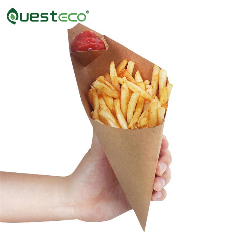 Cone Fries Papir Emballage Box